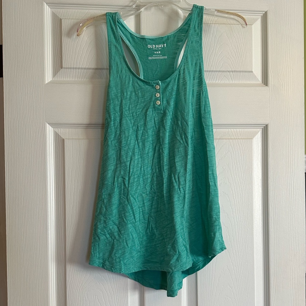 Old Navy turquoise racerback tank sz med